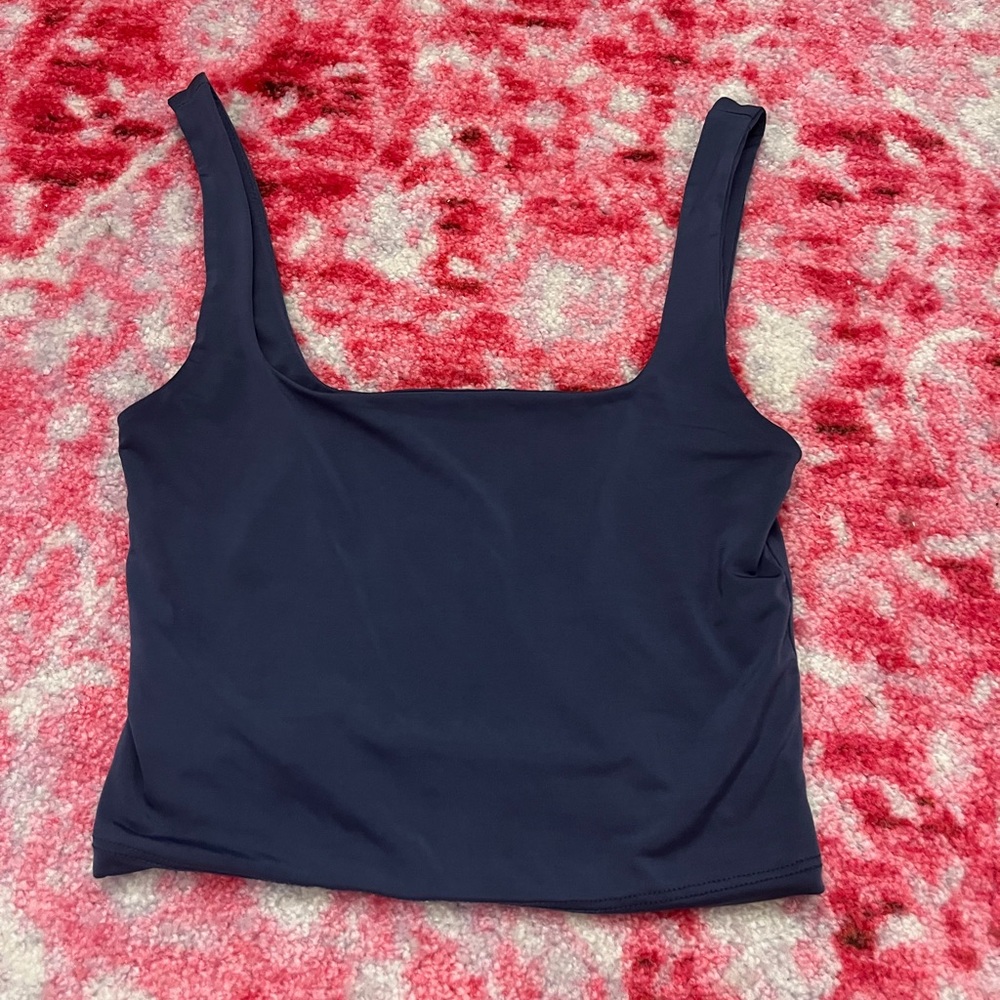 silky navy tank top